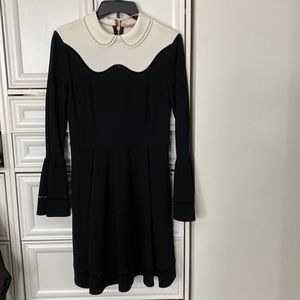 Ted Baker Black and Cream Midi Dress